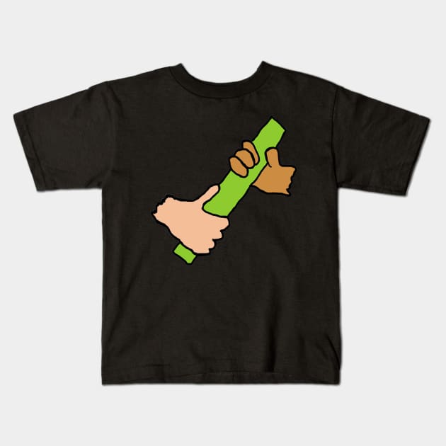 Passing The Baton Kids T-Shirt by Mark Ewbie